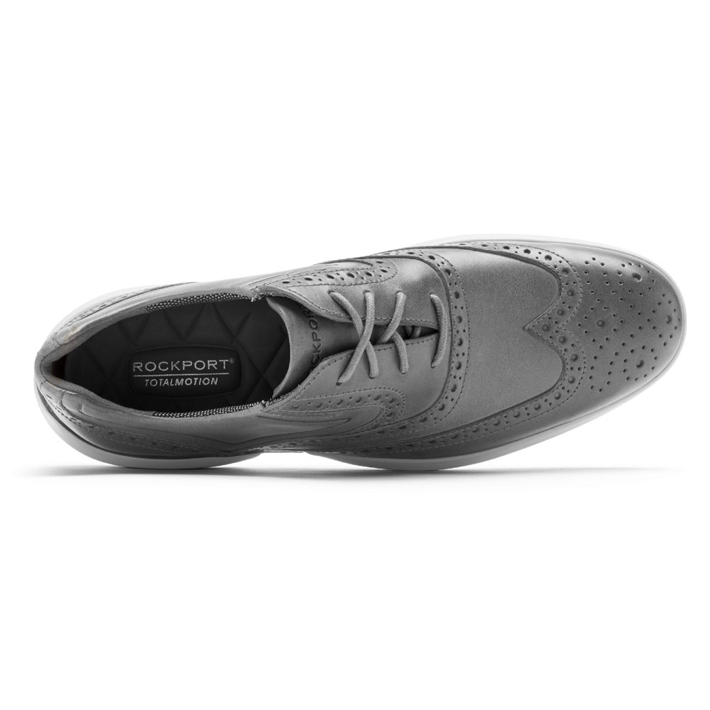 Zapatos Con Cordones Rockport Hombre Mexico - Total Motion Advance Wingtip Grises - JCBOG3259